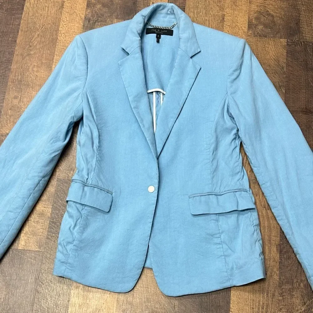 Rag and Bone Blue Margot Classic Fit Blazer Size 6